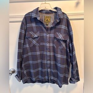 Mens Anchorage Brawny Flannel Shirt Bluestone Plaid XXL 100% Cotton Outdoor